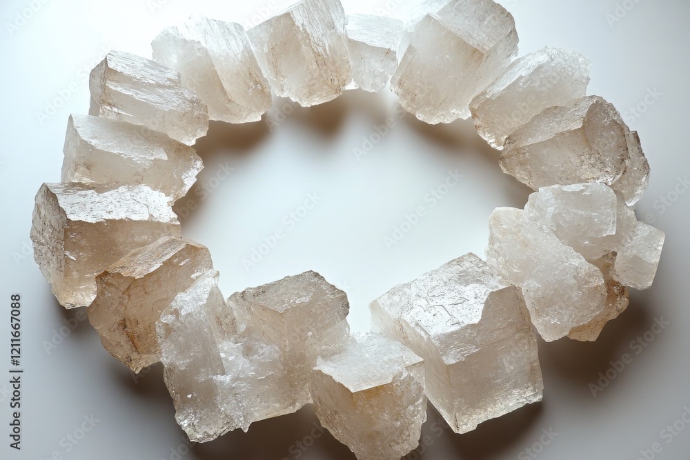 Crystals Arranged in Circle with Bright Light Effect Crystals Arranged in Circle with Bright Light Effect