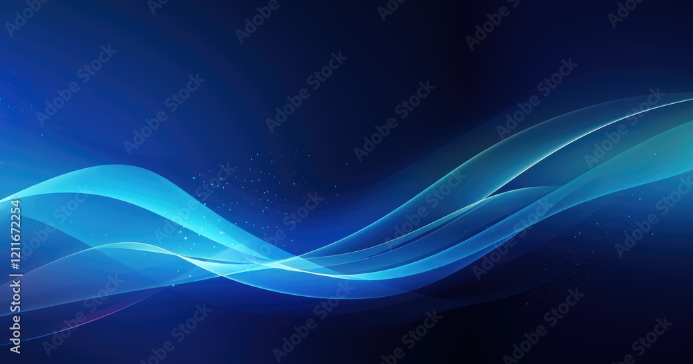 Abstract blue wave design with smooth gradients and light effects. Abstract blue wave design with smooth gradients and light effects.
