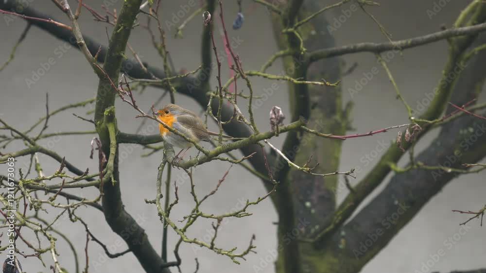 European Robin on tree (Erithacus rubecula) - (4K) European Robin on tree (Erithacus rubecula) - (4K)