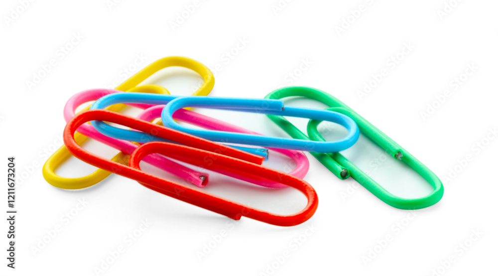 Many colorful paper clips isolated on white Many colorful paper clips isolated on white