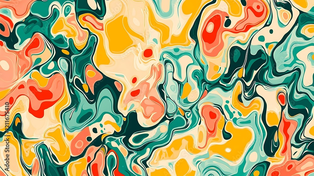 Abstract Swirling Fluid Art Colorful Design Abstract Swirling Fluid Art Colorful Design
