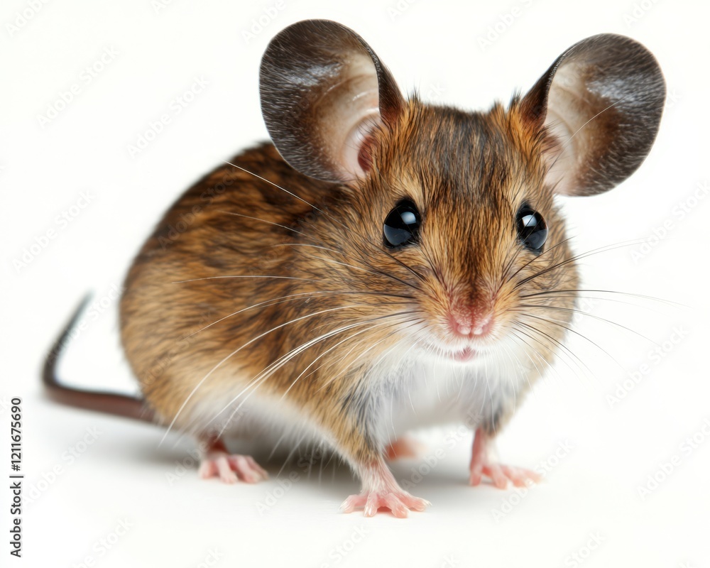 Isolated image of a deer mouse belonging to the genus Peromyscus.