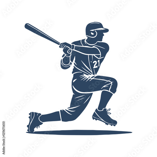 Photography Baseball Player Silhouette Vector Design Template Illustration