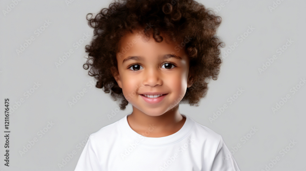 Cute mixed-race child with curly hair Cute mixed-race child with curly hair