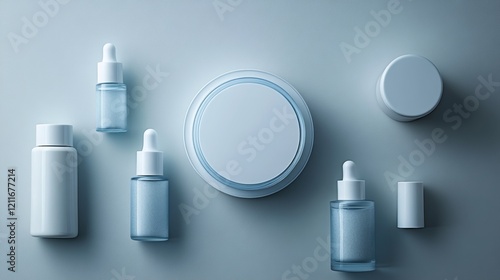 Arranging Minimalist Skincare Products in a Flat Lay