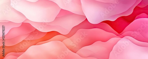 Valentine watercolor concept. A vibrant abstract design featuring soft pink and peach waves seamlessly blended.