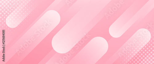 Abstract pink dynamic background with halftone. Modern geometric wallpaper. Template banner background for beauty products, sales, ads, events, web, pages and others