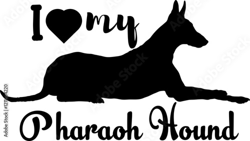  Pharaoh Hound. dog silhouette, dog, breeds, logo, vector, love me love my dog, silhouette, i love my dog, animal, illustration, icon, sign, design, black, symbol, pet, love