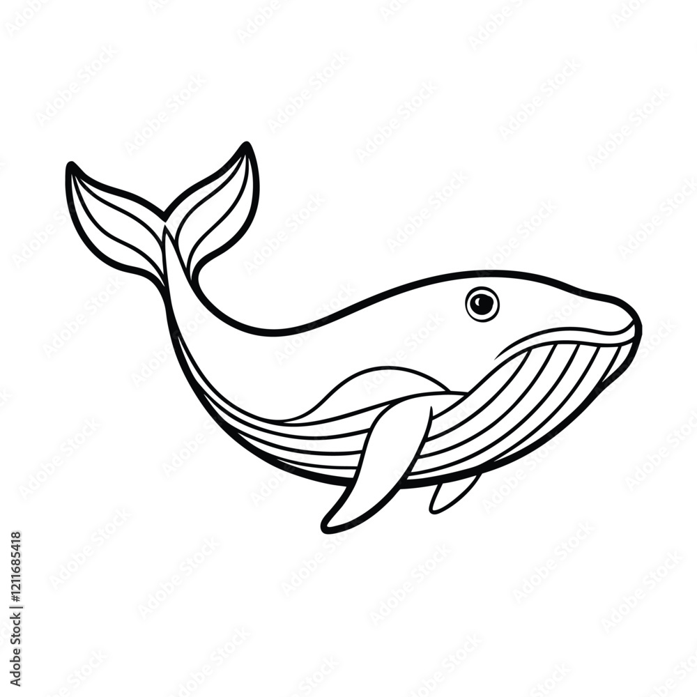 Naklejka premium Whale isolated on white background