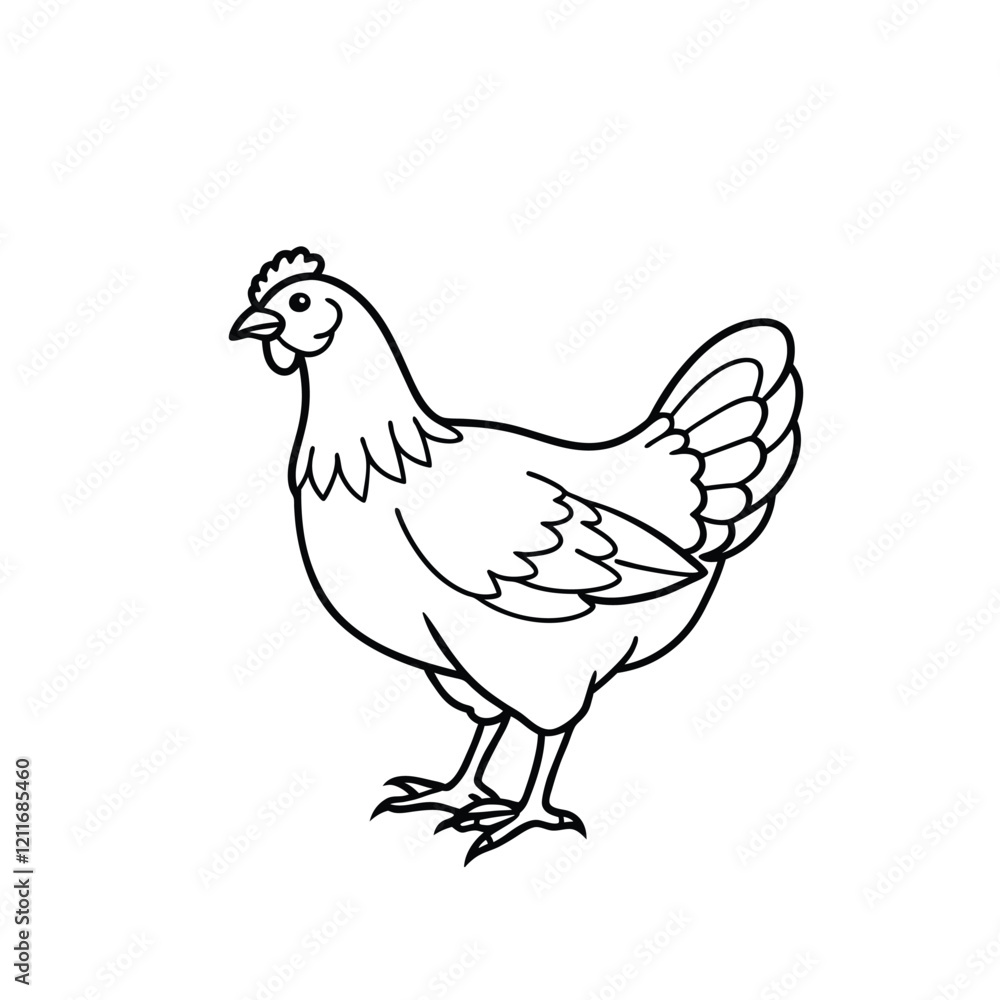 hen line art vector illustration hen line art vector illustration