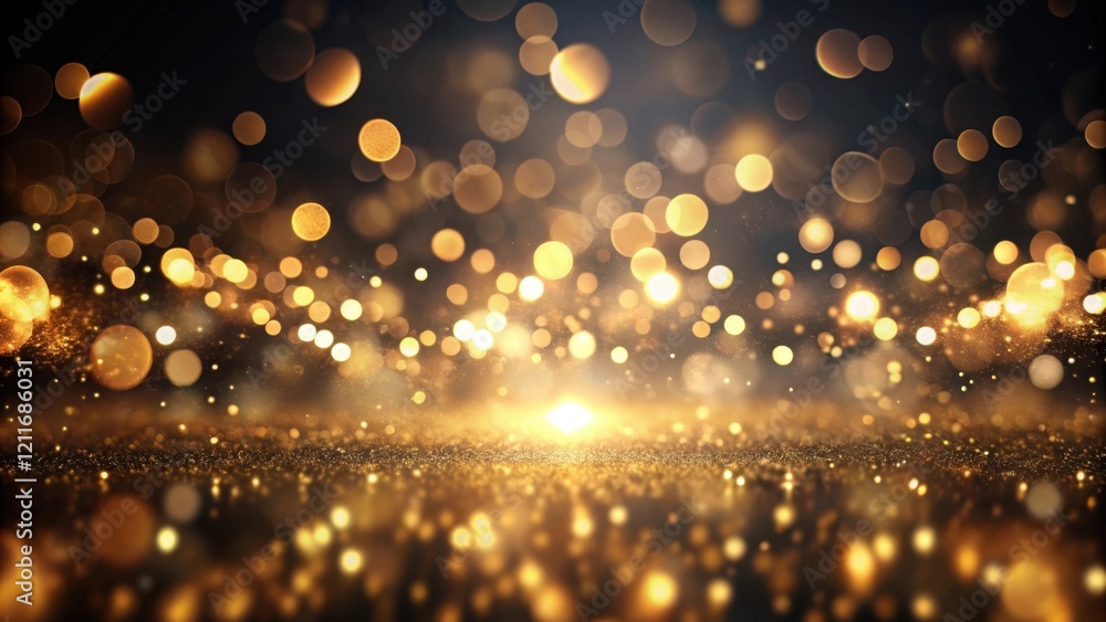 Golden Glitter Sparkle Background with Shimmering Lights and Bokeh Effects Golden Glitter Sparkle Background with Shimmering Lights and Bokeh Effects