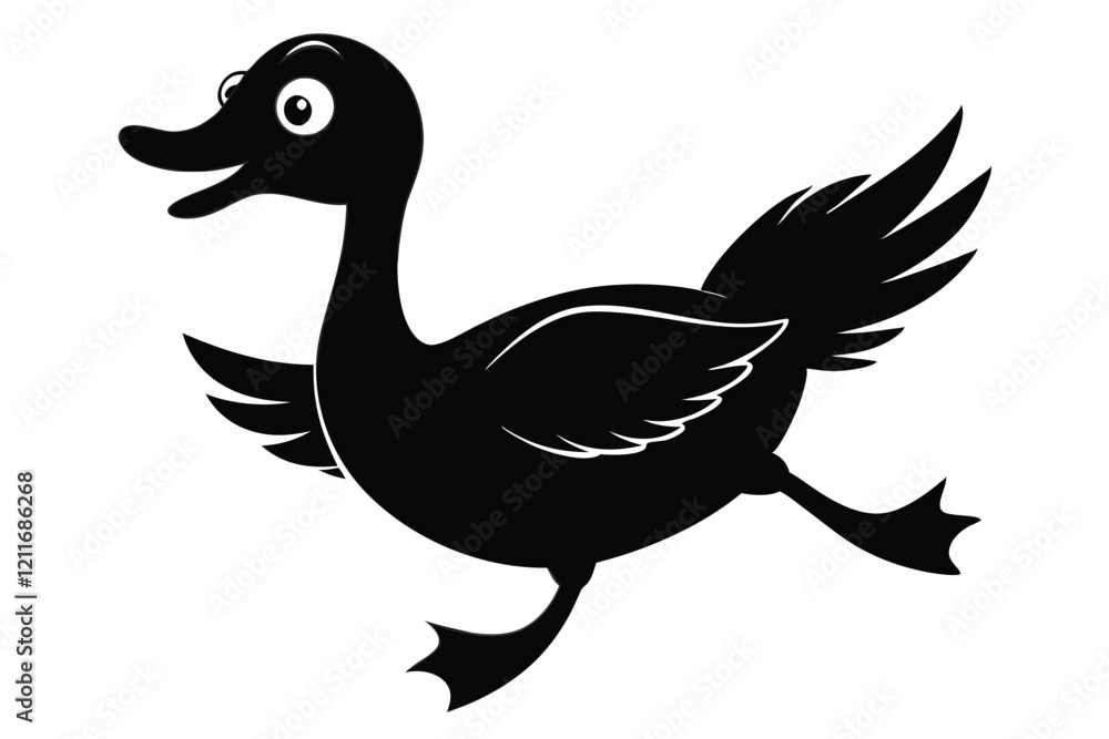 Fototapeta premium Vector set of silhouettes of geese