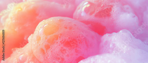 Captivating pastel pink bubblegum texture showcasing natural coloring and varied hues photo