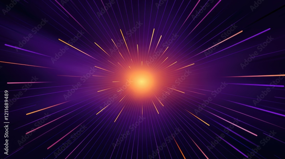 Fototapeta premium A vibrant abstract representation of energy radiating outward in a cosmic style.