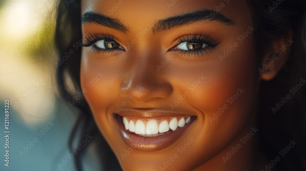 A close-up of a beautiful womans face with flawless skin, natural makeup, and soft lighting, emphasizing her radiant smile and expressive eyes. A close-up of a beautiful womans face with flawless skin, natural makeup, and soft lighting, emphasizing her radiant smile and expressive eyes.