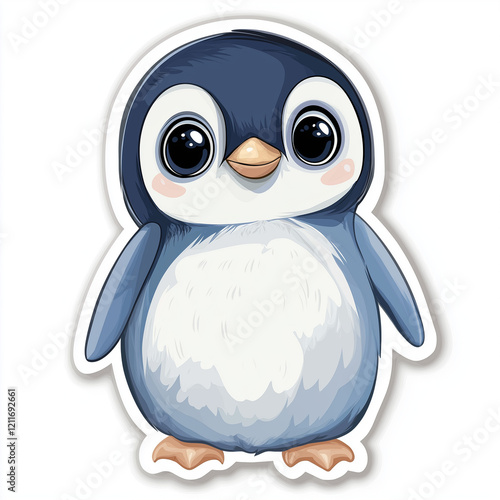 Cute Blue Penguin Sticker for Whimsical and Fun Personalization Ideas photo