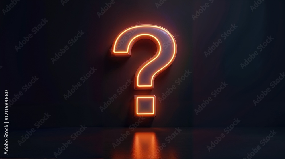 custom made wallpaper toronto digitalIlluminated question mark sign glowing against dark background in a creative space