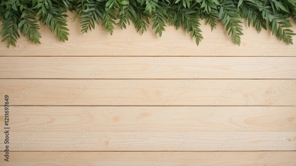 Rustic Wood Tabletop with Nature Accents Rustic Wood Tabletop with Nature Accents