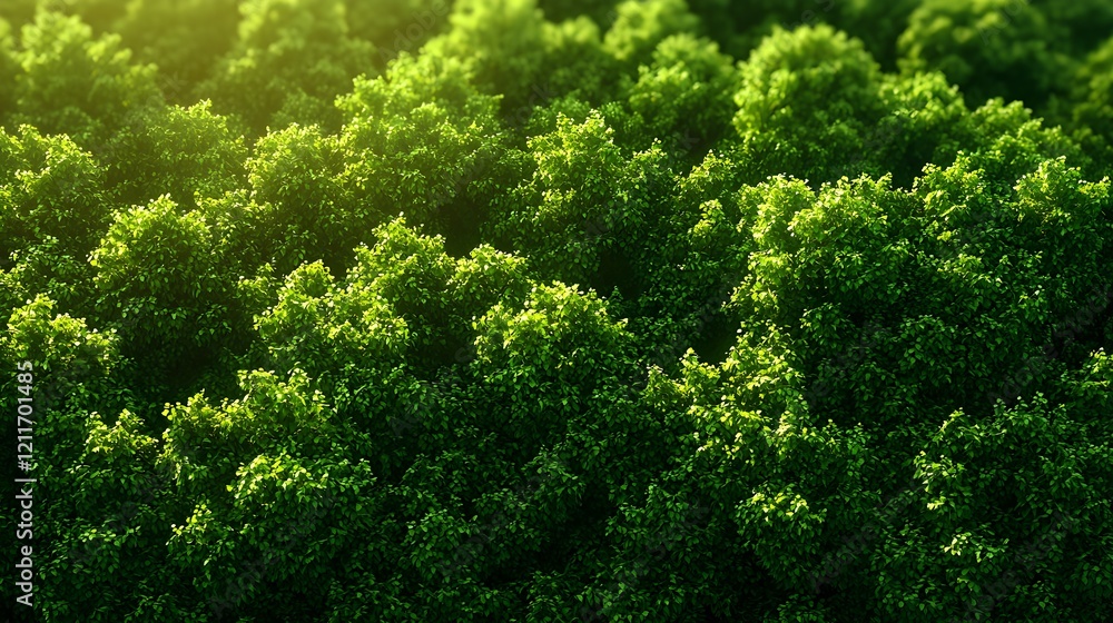Lush Green Forest Canopy with Sunlight Shining Through Foliage Lush Green Forest Canopy with Sunlight Shining Through Foliage