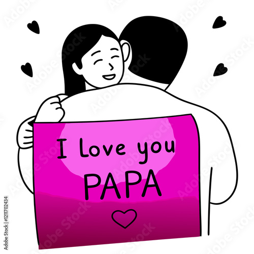 I love you papa illustration vector art