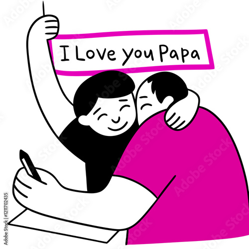 I love you papa illustration vector art