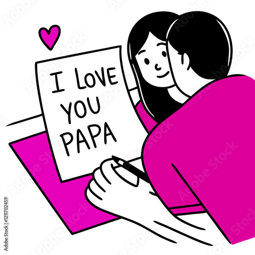 I love you papa illustration vector art