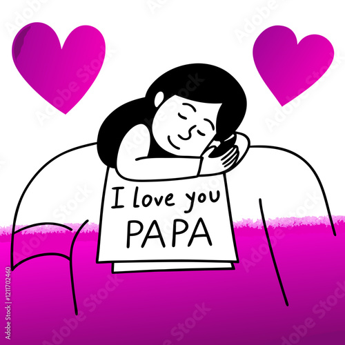 I love you papa illustration vector art