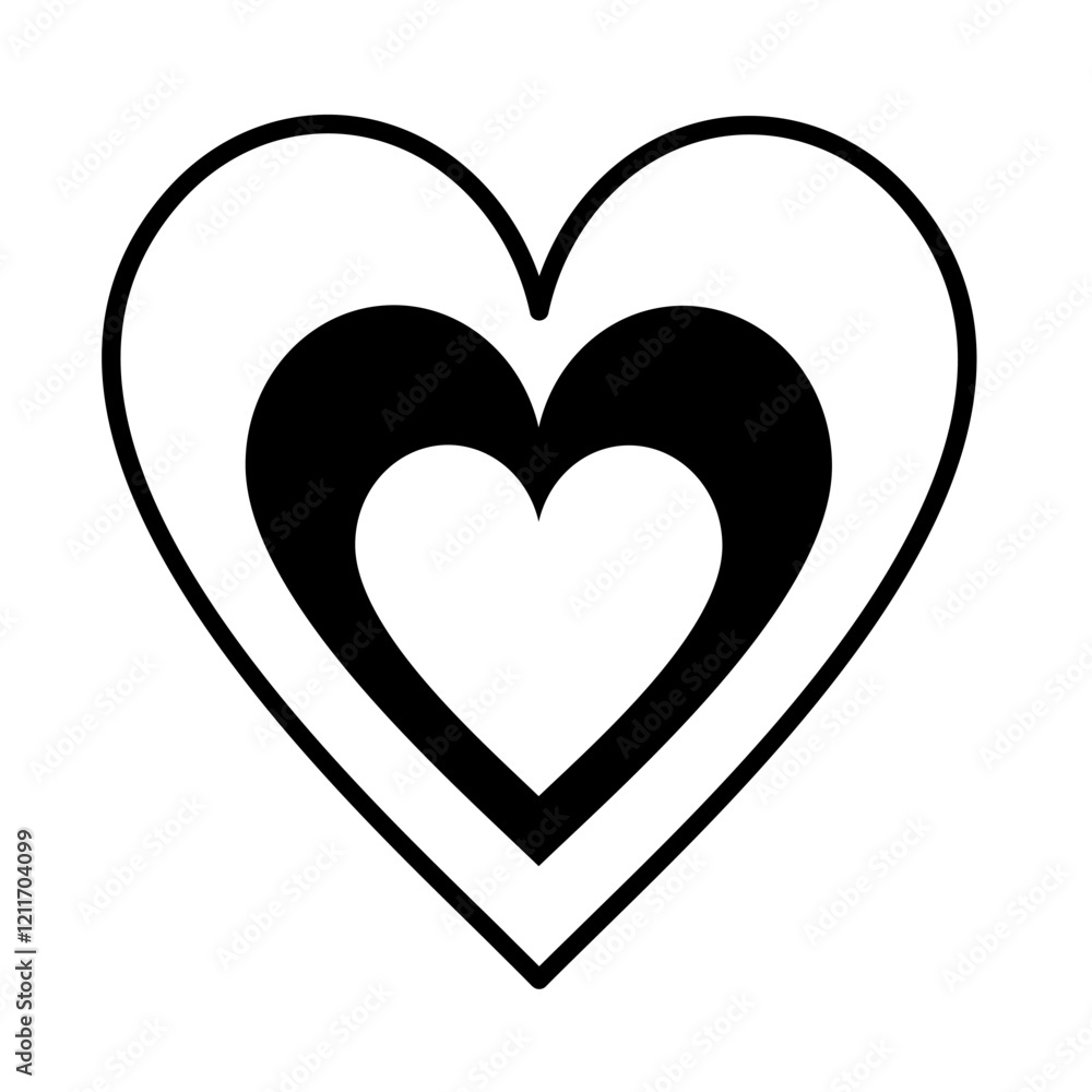 Retro groovy heart clipart. Black and white heart doodle. Valentines day clipart. Valentine heart in cartoon flat style. Hand draw vector illustration Retro groovy heart clipart. Black and white heart doodle. Valentines day clipart. Valentine heart in cartoon flat style. Hand draw vector illustration