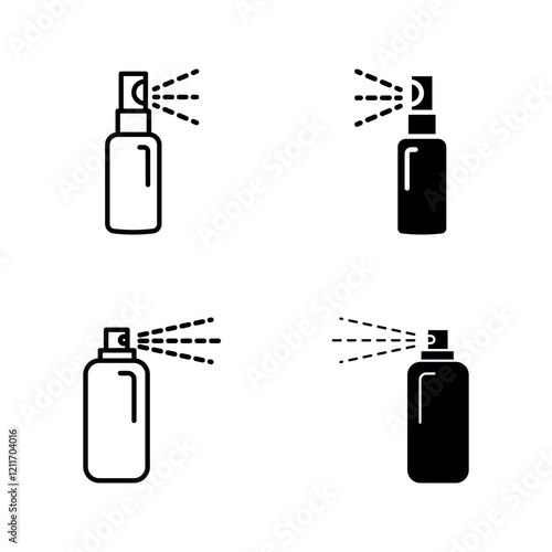 Bottle spray icon set color editable