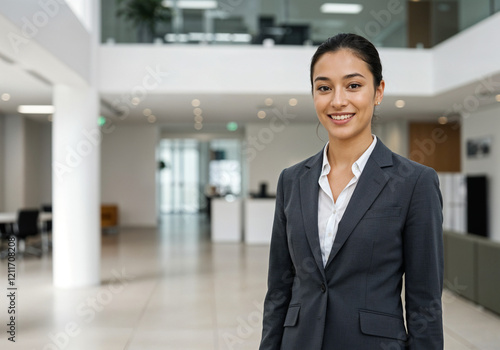 Wallpaper Mural beautiful woman businesswoman in office . Generative AI Torontodigital.ca
