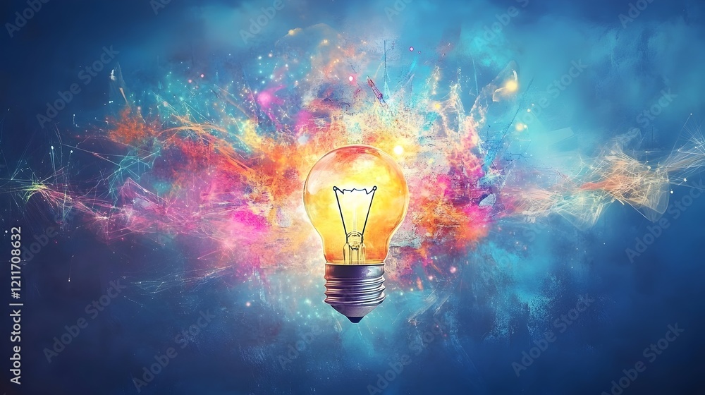 Bright Lightbulb Idea Inspiration Explosion Colorful Abstract Digital Art Background Design Graphic Resource Illustration Energy Power Innovation Bright Lightbulb Idea Inspiration Explosion Colorful Abstract Digital Art Background Design Graphic Resource Illustration Energy Power Innovation