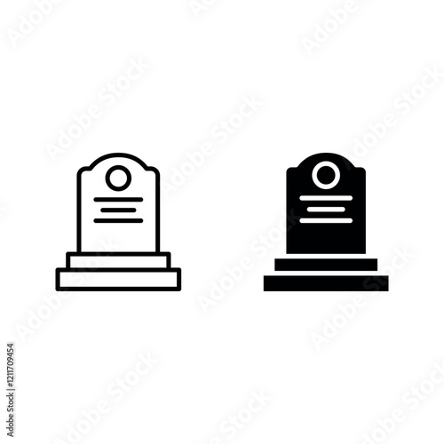 Tombstone icon set color editable icon color editable on white background
