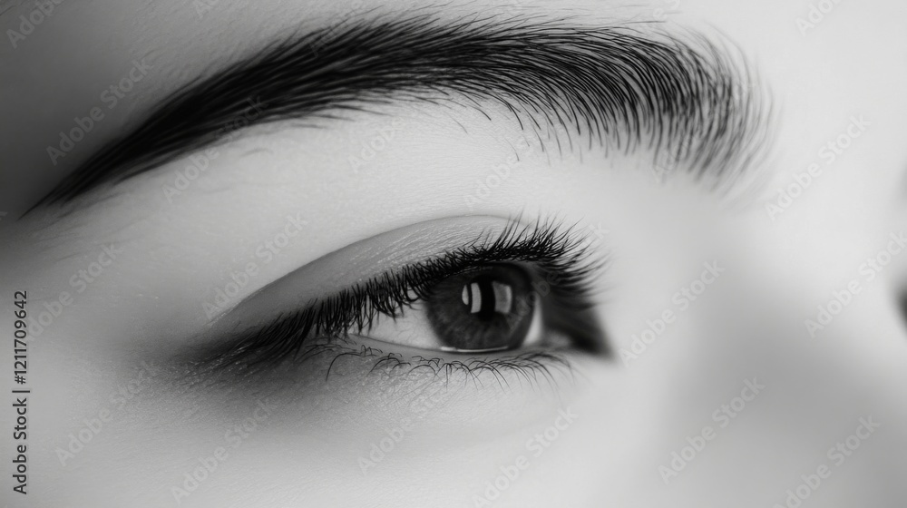 A minimalist beauty image focusing on a pair of well-groomed, thick eyebrows, with flawless skin and natural lighting, perfect for a beauty tutorial or skincare concept. A minimalist beauty image focusing on a pair of well-groomed, thick eyebrows, with flawless skin and natural lighting, perfect for a beauty tutorial or skincare concept.