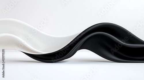 Abstract Black and White Fluid Waves Background photo