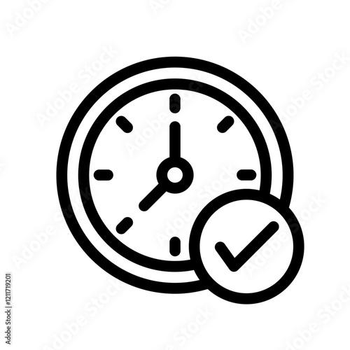 Free Download clock checklist outline icon - GFXLoad