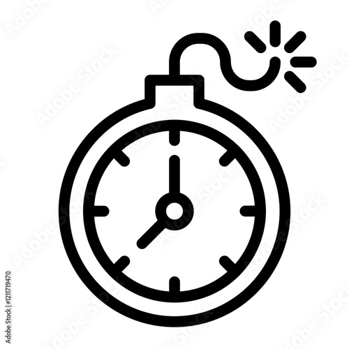bomb clock outline icon