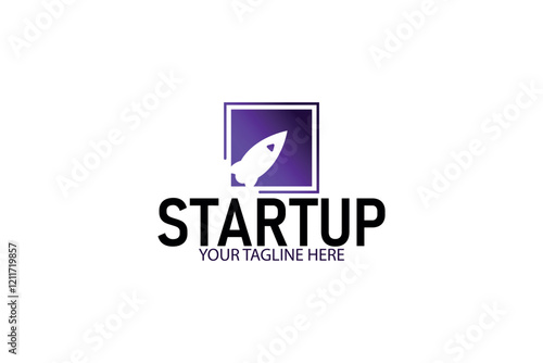 Free Download Modern Startup Logo Design with Rocket Icon – Perfect for Innovative Business Branding Vector Illustration - GFXLoad