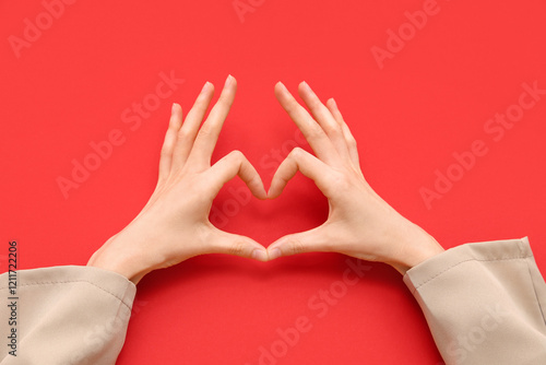 Human hands forming heart s...