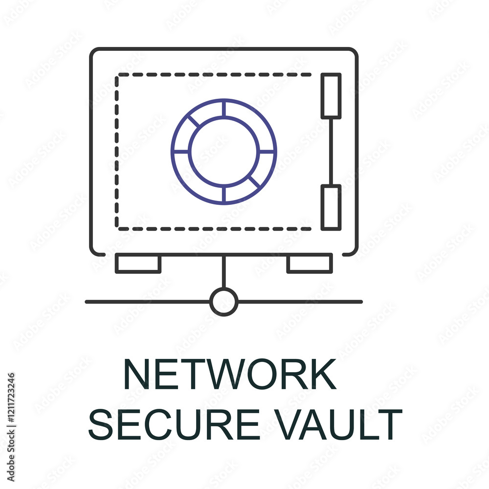 Network Secure Vault Icon. Vector Icon Design Network Secure Vault Icon. Vector Icon Design