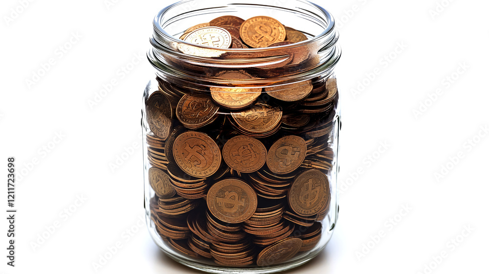 Mason Jar Filled with Coins: A Symbol of Financial Success and Wealth Mason Jar Filled with Coins: A Symbol of Financial Success and Wealth