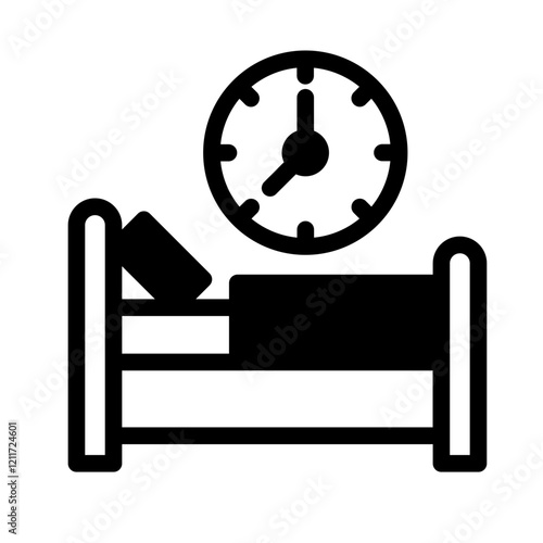 sleep clock Solid icon