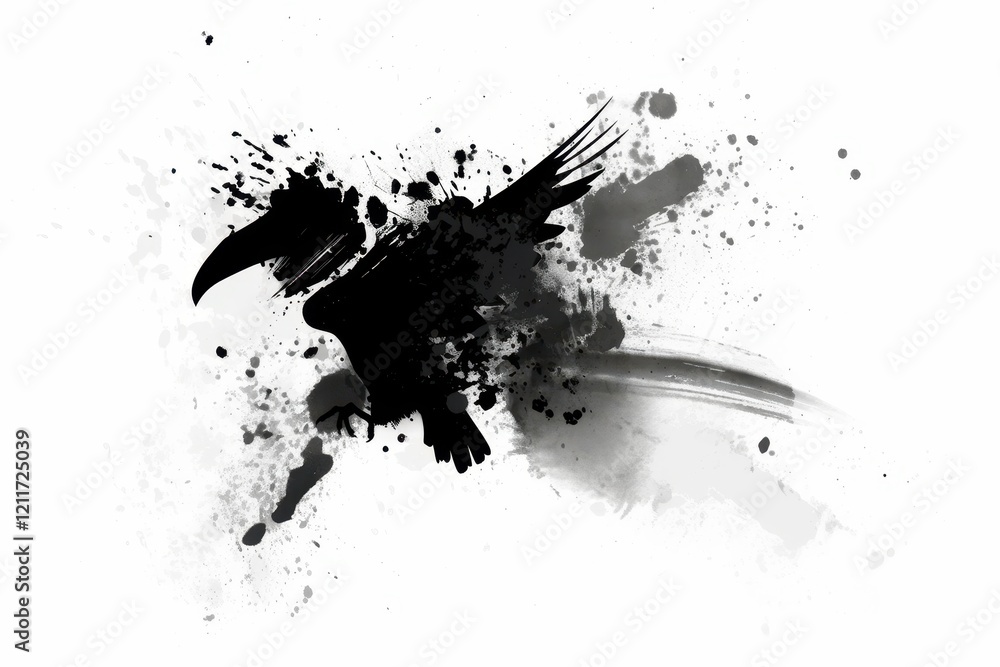 Obraz premium Toucan bird graffiti silhouette, animal grunge icon, spray wall art symbol, grafitti tag isolated