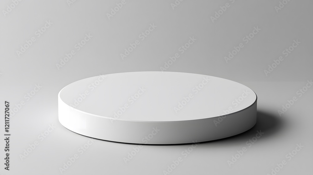Minimalistic white circular platform on a smooth surface, ideal for product display or photography (1) Minimalistic white circular platform on a smooth surface, ideal for product display or photography (1)