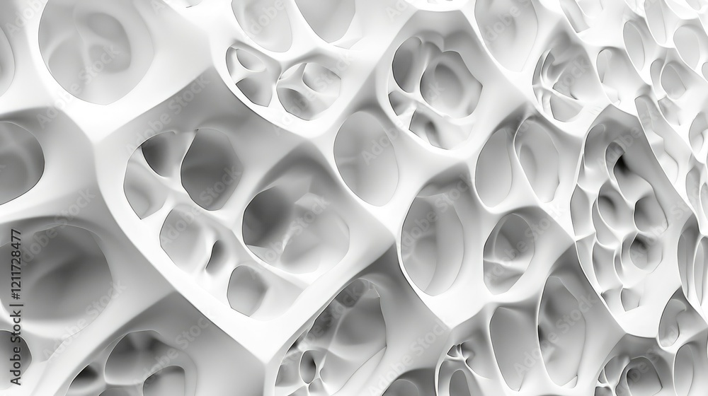 Abstract white textured surface with organic shapes and cavities. Abstract white textured surface with organic shapes and cavities.