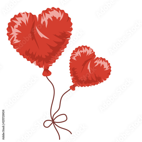 Valentine's Day Heart Balloon Illustration