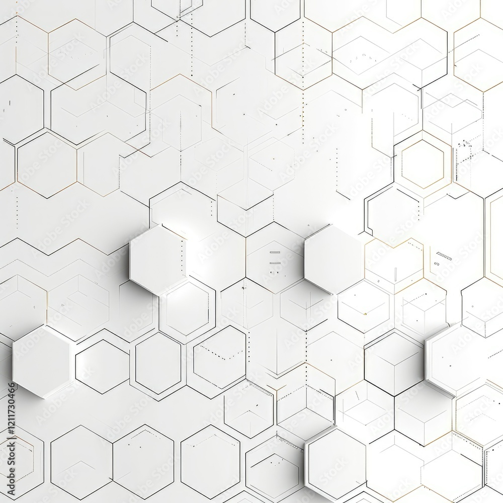 Abstract geometric pattern featuring hexagons in a minimalist design. Abstract geometric pattern featuring hexagons in a minimalist design.