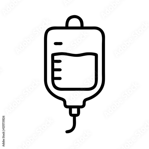 Blood collection bag icon on transparent background, concept of medicine