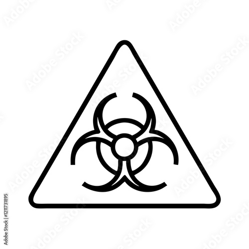 Biohazard icon on transparent background, concept of medicine