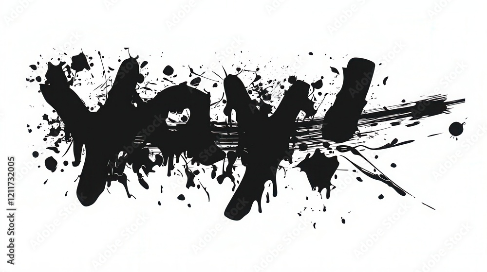 Fototapeta premium YAY! graffiti lettering, typography handwriting font, spray wall art text design