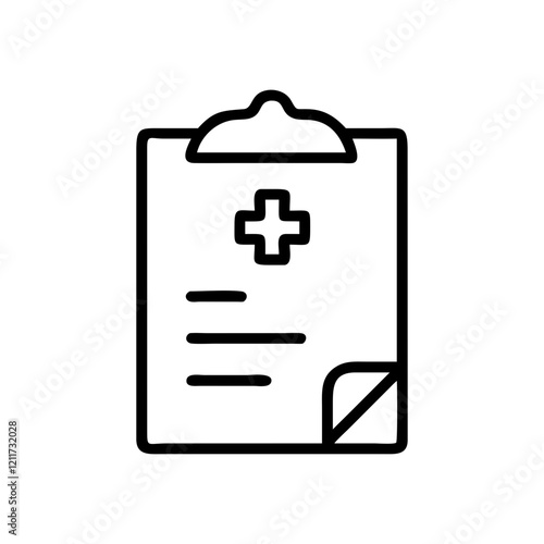 Medical record icon on transparent background, concept of medicine